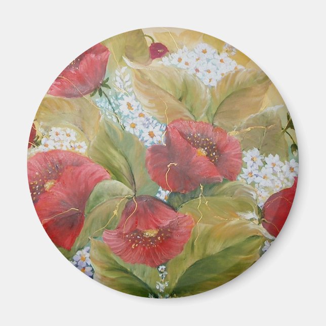 SCARLET POPPIES KONST MAGNET (Framsidan)