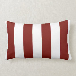 Scarlet Red and White Bold Lodrät Rand Lumbarkudde