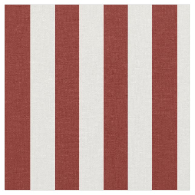 Scarlet Red and White Lodrät Rand Tyg (Närbild)