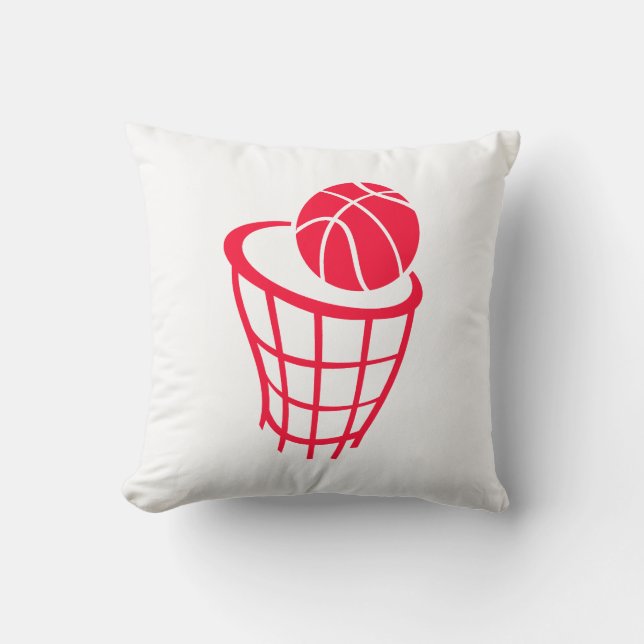 Scarlet Red Basketball Kudde (Framsida)