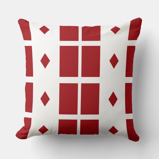 Scarlet Red Geometric Dekorativ kudde (Framsida)