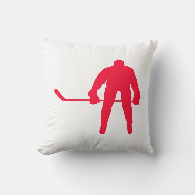 Scarlet Red Hockey Kudde (Framsida)