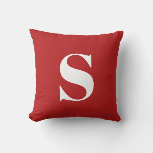 Scarlet Red Initial Monogrammed Utomhusfyllning Kudde