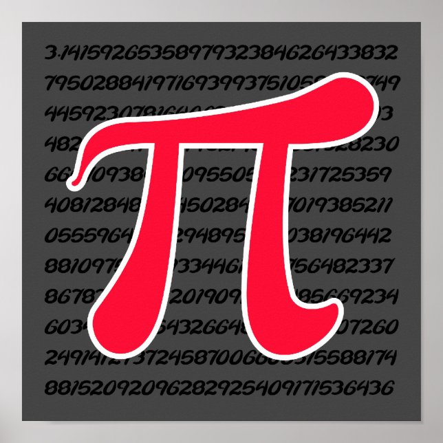 Scarlet Red Pi Symbol Poster (Framsidan)