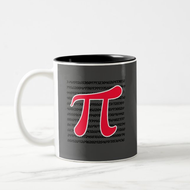 Scarlet Red Pi-symbol Två-Tonad Mugg (Vänster)