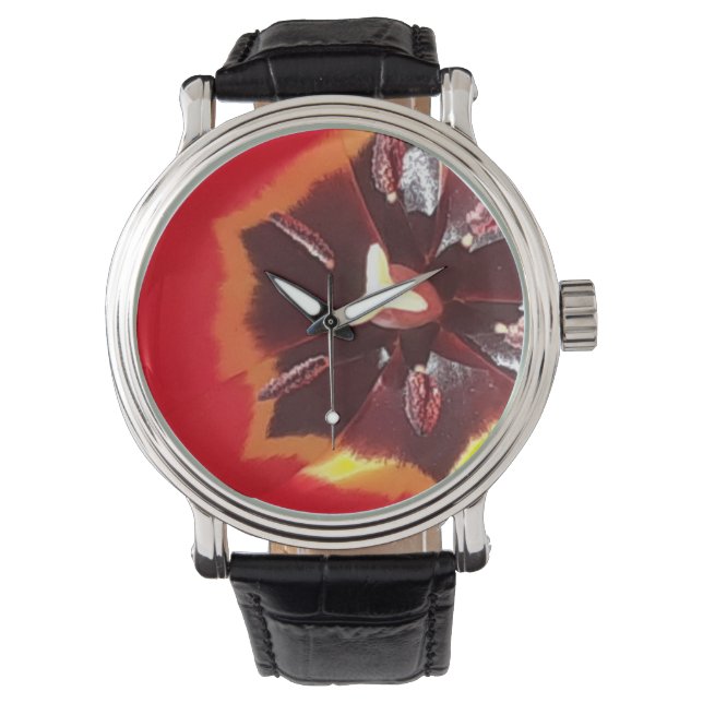 Scarlet Red Tulip Armbandsur (Framsida)