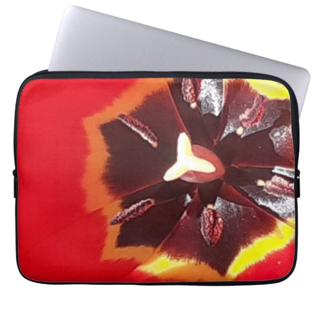 Scarlet Red Tulip Electronics Bag Laptop Fodral (Framsidan)