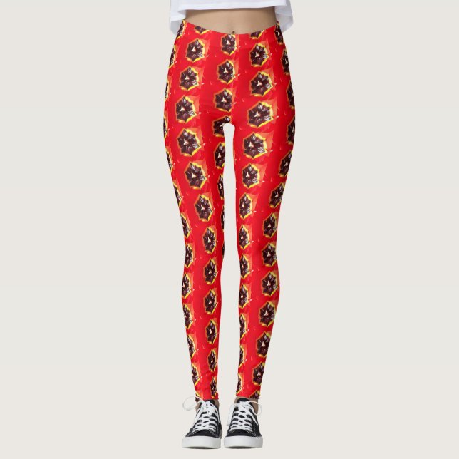 Scarlet Red Tulip Leggings (Framsida)