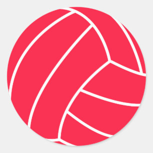 Scarlet Red Volleyball Runt Klistermärke
