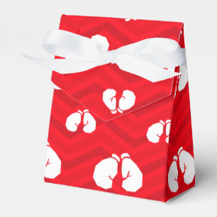 Scarlet Red, White, Chevron, Boxer, Boxing Handska Presentaskar