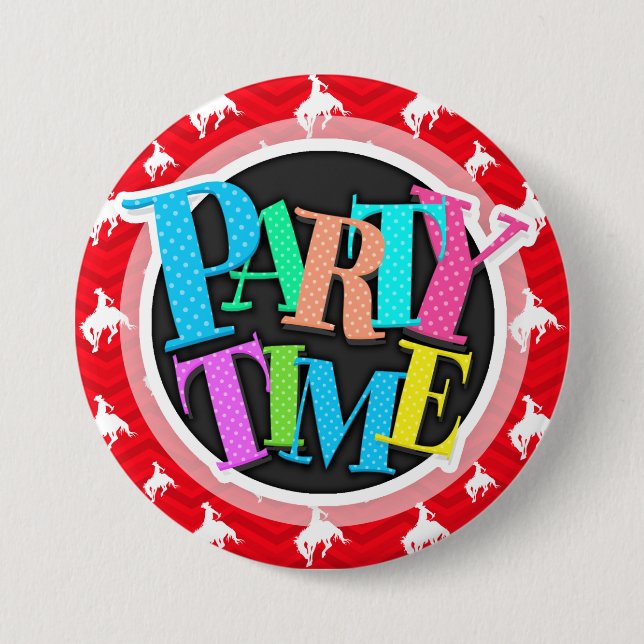 Scarlet Red, White, Chevron, Rodeo Cowboy Knapp (Framsida)