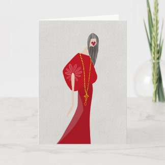 Scarlet Red Woman Style Glam Fashion Art-kort Kort