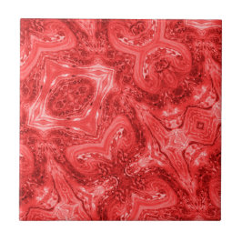 Scarlet röd abstrakt modern konst kakelplatta