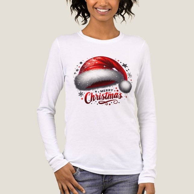Scarlet Santa Hat Glow T Shirt (Framsida)