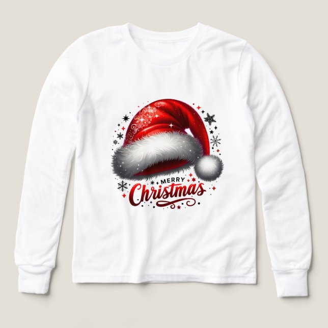 Scarlet Santa Hat Glow T Shirt (Design framsida)