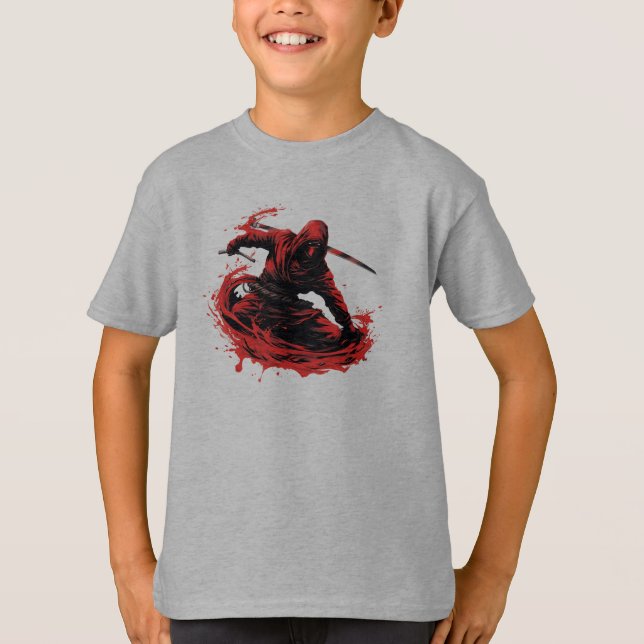 Scarlet Stealth: Red Ninja Mastery Shirt T (Framsida)