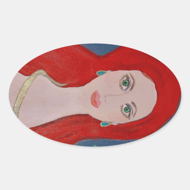 Scarlet Sticker Ovalt Klistermärke (Framsida)