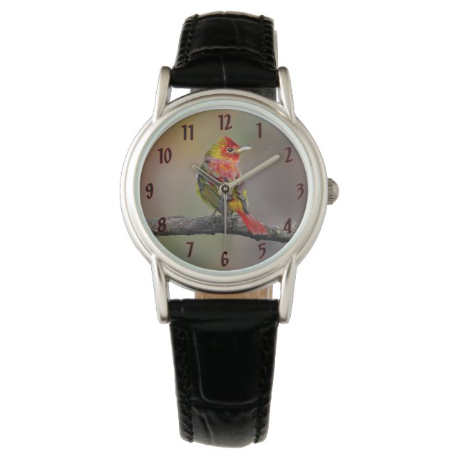 Scarlet Tanager-formning - originalfoto Armbandsur (Framsida)