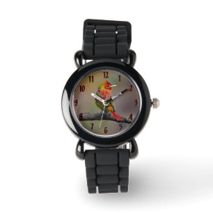 Scarlet Tanager-formning - originalfoto Armbandsur