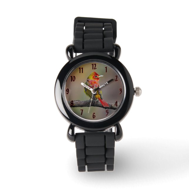 Scarlet Tanager-formning - originalfoto Armbandsur (Framsida)