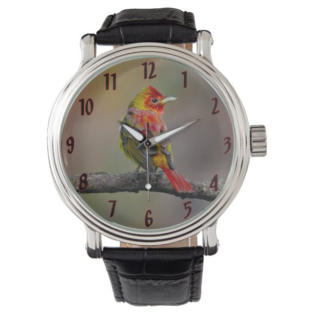 Scarlet Tanager-formning - originalfoto Armbandsur (Framsida)