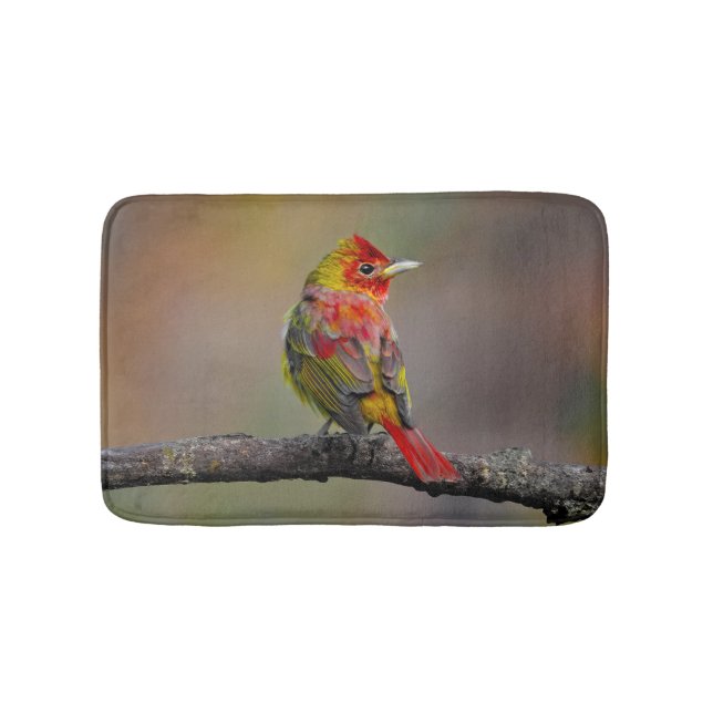 Scarlet Tanager-formning - originalfoto Badrumsmatta (Framsidan)