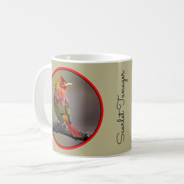 Scarlet Tanager-formning - originalfoto Kaffemugg (Framsida vänster)