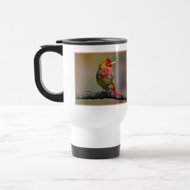 Scarlet Tanager-formning - originalfoto Resemugg (Vänster)