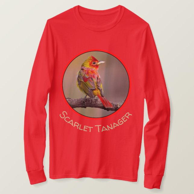 Scarlet Tanager-formning - originalfoto T Shirt (Design framsida)