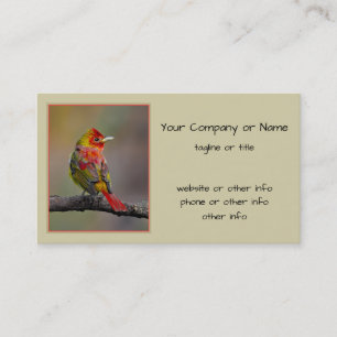 Scarlet Tanager-formning - originalfoto Visitkort