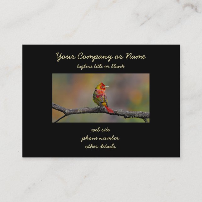 Scarlet Tanager-formning - originalfoto Visitkort (Framsida)