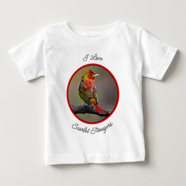 Scarlet Tanager Ryggar - Original Fotografi T Shirt (Framsida)