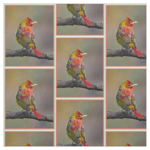 Scarlet Tanager Ryggar - Original Fotografi Tyg
