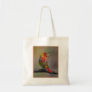 Scarlet Tanager Ryggar - Original Fotografi Tygkasse