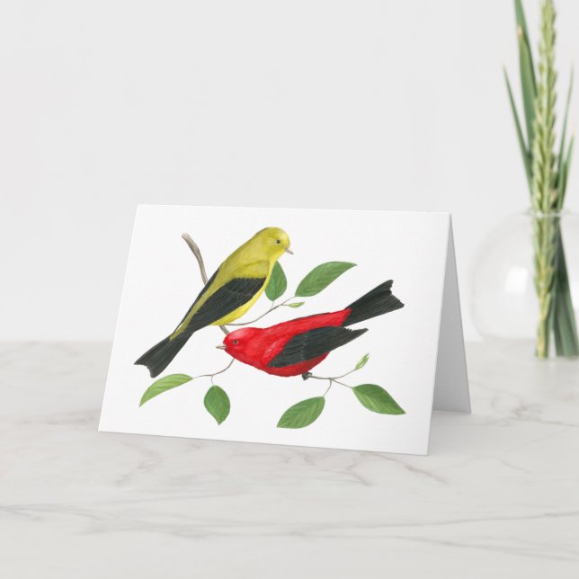 Scarlet Tanager Wildlife Art-kort Kort (Framsida)