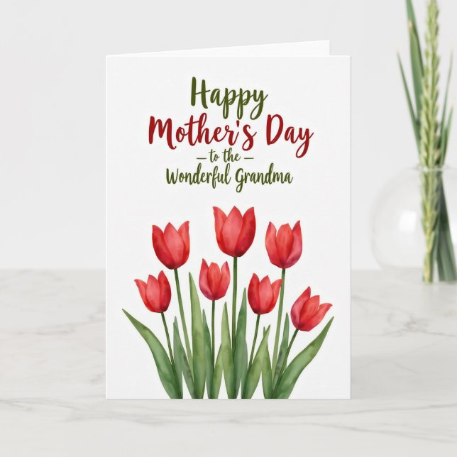 Scarlet Tulip Moder Kort (Framsida)