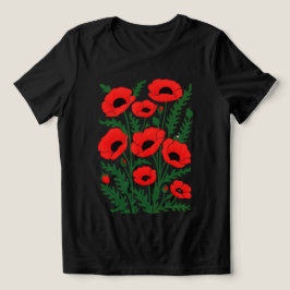 Scarlet Whisper Dam Abstrakta Vallmo T‑Shirt T Shirt