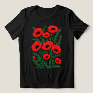 Scarlet Whisper Dam Abstrakta Vallmo T‑Shirt T Shirt
