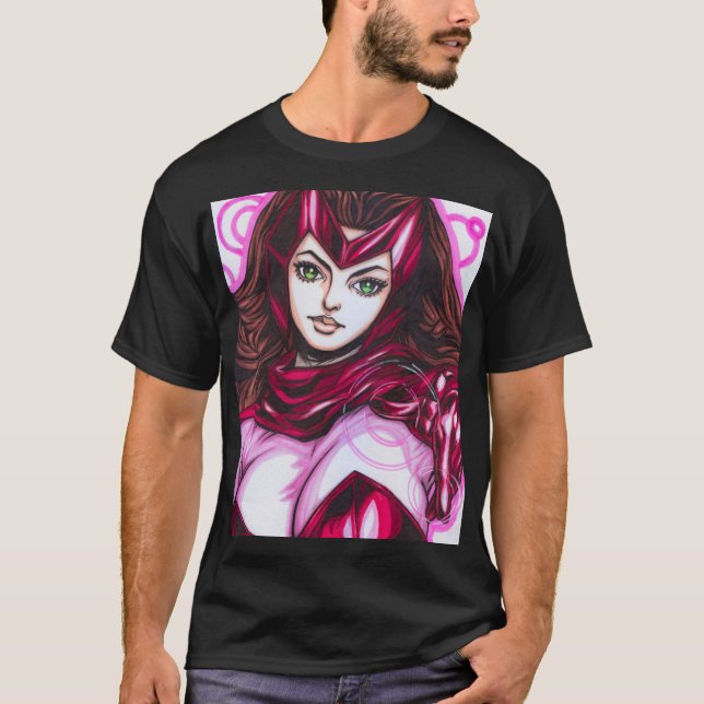 Scarlet Witch ~ Wanda Maximoff T Shirt (Framsida)