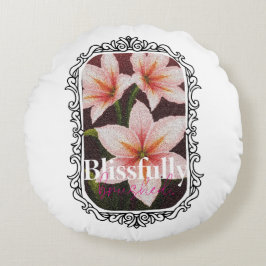 Scarlets Blommar Rund Kudde