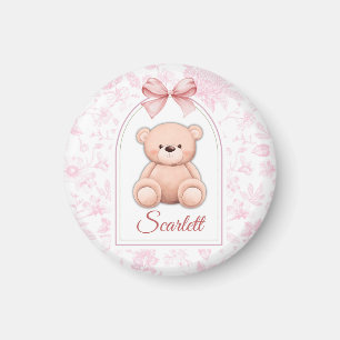 Scarlett Anpassningsbar Rosa Nalle Försörjningsd Magnet