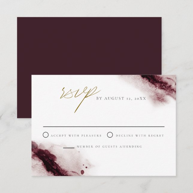 SCARLETT | Boho Burgundy och Guld OSA kort (Fram/baksida)
