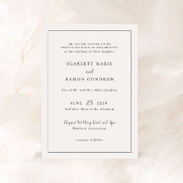 Scarlett Gräns Elegant bröllop Inbjudningar
