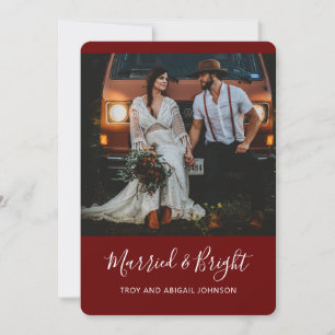 SCARLETT Red Married & Bright Newlyed Julkort
