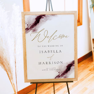 SCARLETT Välkomsthälsning för Burgundy Watercolo Poster