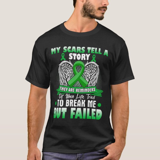 Scars Berätta om en historia - medvetenhet om njur T Shirt (Framsida)