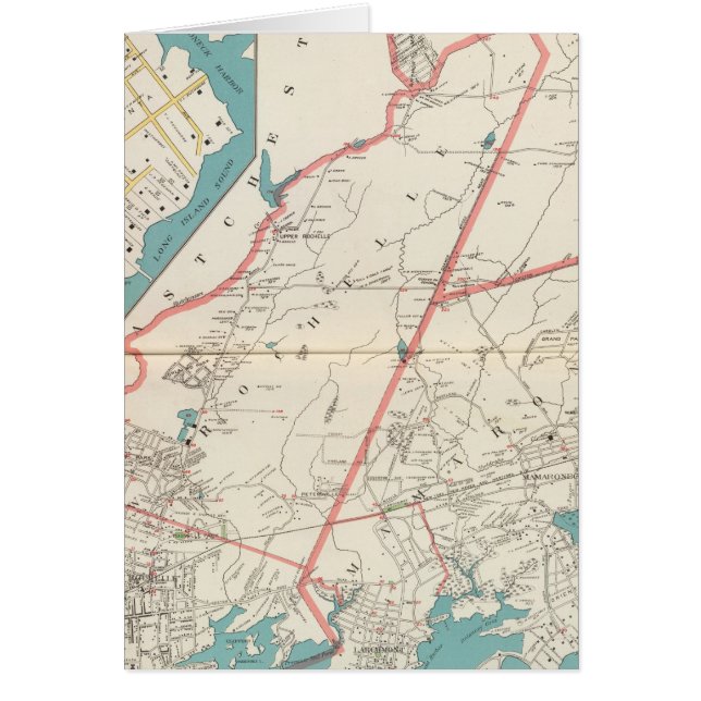 Scarsdale, New Rochelle, Mamaroneck städer Hälsningskort (Framsidan)