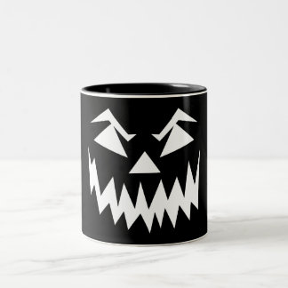 Scary Ansikte Halloween Black Två-Tonad Mugg
