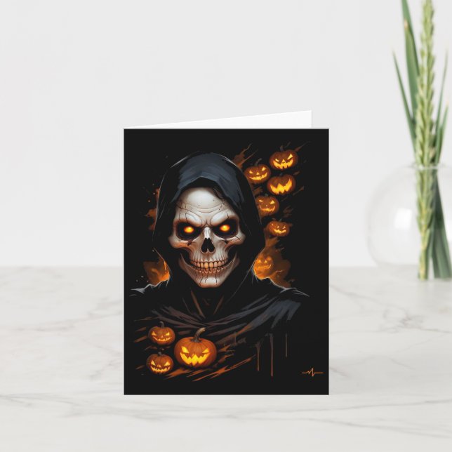 Scary Ansikte Halloween Costume T-shir Kort (Framsida)