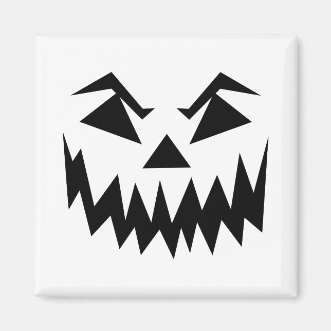 Scary Ansikte Halloween White Magnet (Framsidan)